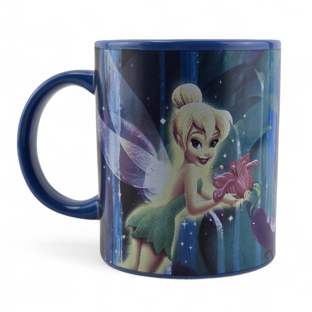 Disney Tinker Bell & Fairies Blue Ceramic Coffee Mug N.C. Cameron 2008